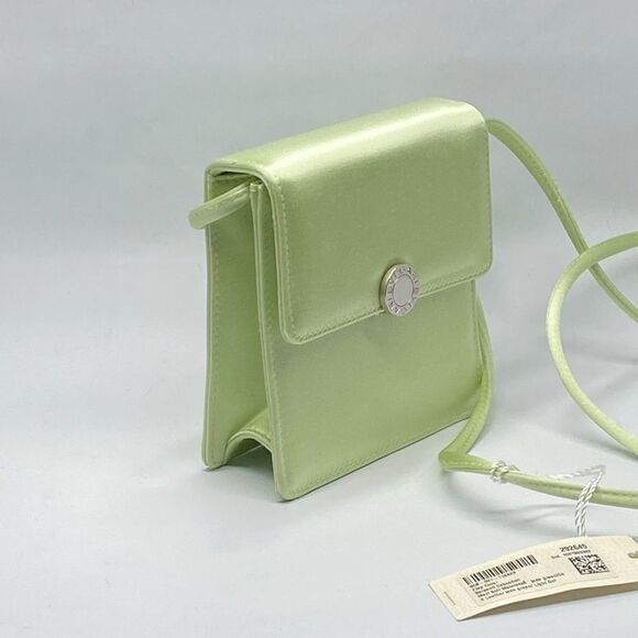 BVLGARI Light Green Satin Mini Shoulder Bag - Picture 3 of 12